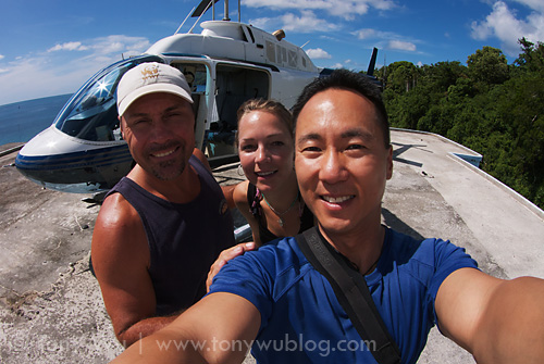 Ron, Terry and me just before going up with Palau Helicopters to take a tour over the Rock Islands