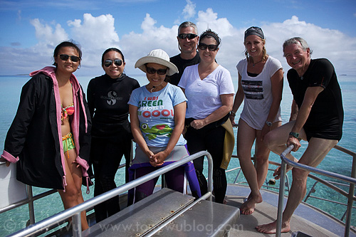 May, Serene, Emi, George, Debbie, Beverley, Karl at Mounu Island Resort