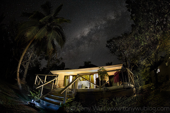 Reef Resort Vava’u with Milky Way galaxy, Tonga