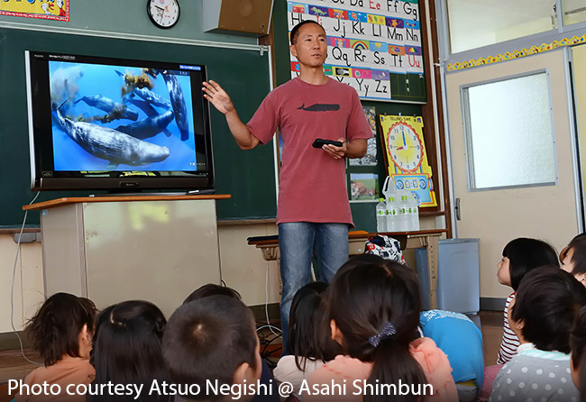 tony wu, talk about whales, kannoura elementary school