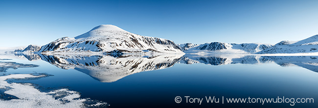 Beautiful Arctic summer evening panorama, Svalbard