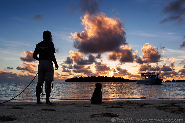 mounu island sunset, tonga